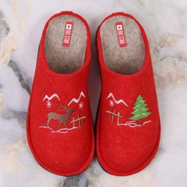 Zapatillas de estar por casa de fieltro de lana Big Star W INT1803B rojo 6