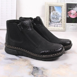 Cómodas botas con cremalleras aisladas Rieker W RKR555 negro 5