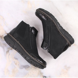 Cómodas botas con cremalleras aisladas Rieker W RKR555 negro 6