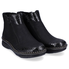 Cómodas botas con cremalleras aisladas Rieker W RKR555 negro 12