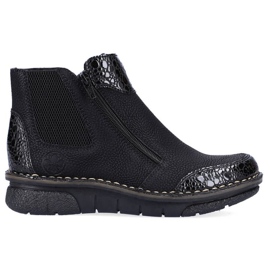 Cómodas botas con cremalleras aisladas Rieker W RKR555 negro 15