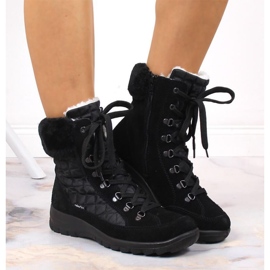 Botas de nieve impermeables de cuero Rieker W RKR561 negro 4