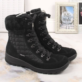 Botas de nieve impermeables de cuero Rieker W RKR561 negro 5