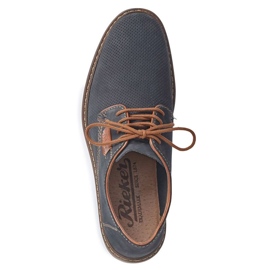 Zapatos cómodos de piel Rieker M RKR576 azul marino 9