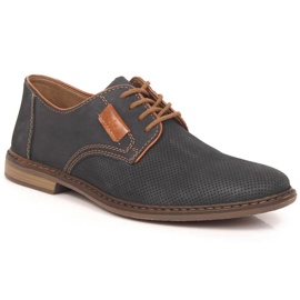 Zapatos cómodos de piel Rieker M RKR576 azul marino 10