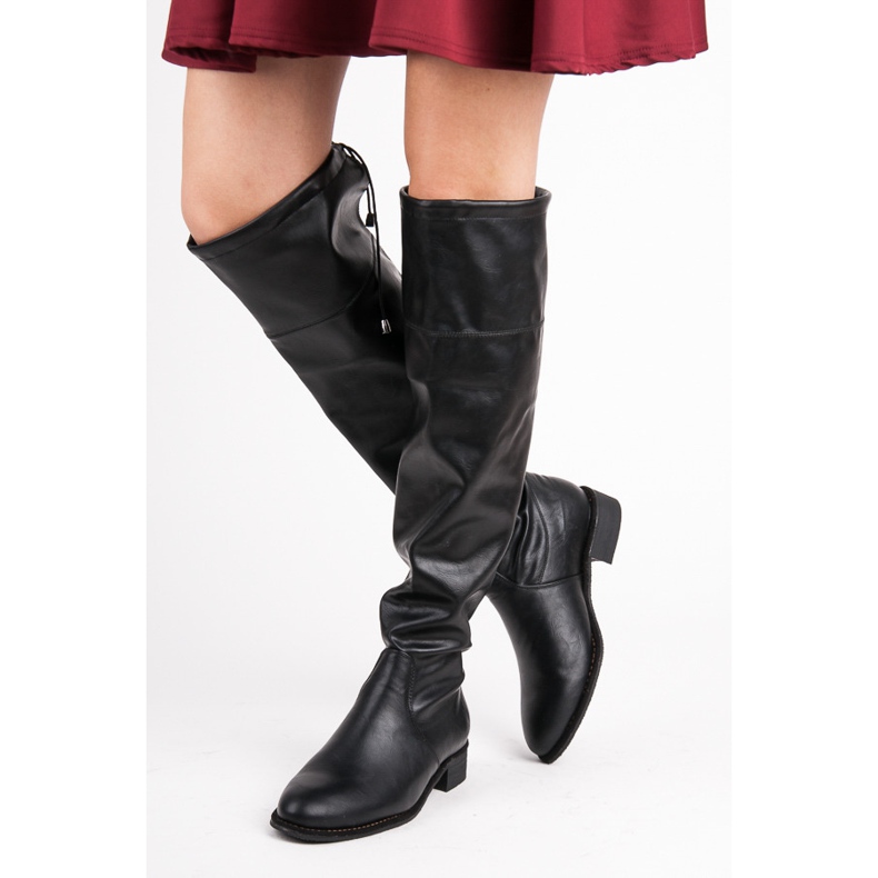 Yes Mile Botas planas sin cordones negro 1