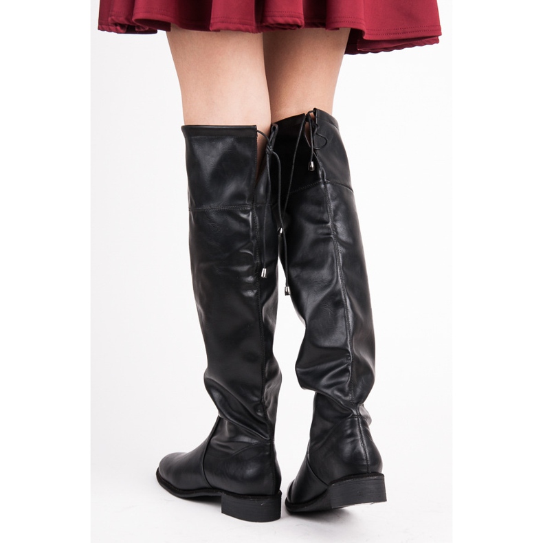 Yes Mile Botas planas sin cordones negro 2