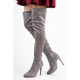 Marquiz Botas por encima de la rodilla gris 1