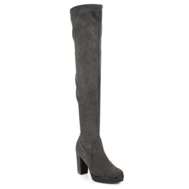 Vices Botas de gamuza hasta el muslo gris 3