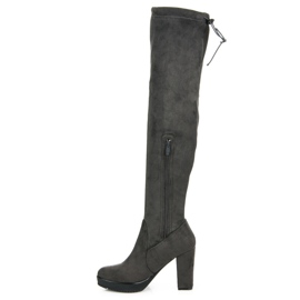 Vices Botas de gamuza hasta el muslo gris 4