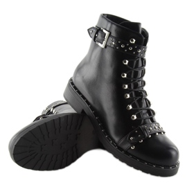 Botas negras con tachuelas ae82p negro cobre 8