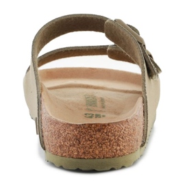 Chanclas de lona vegana con logo de remache Birkenstock 1023958 verde 3