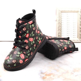 Botas cálidas Big Star Jr INT1884 flores negro 3
