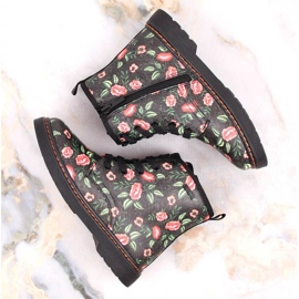 Botas cálidas Big Star Jr INT1884 flores negro 4