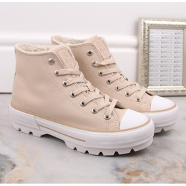 Zapatillas con aislamiento en la plataforma Big Star W INT1903B beige 6