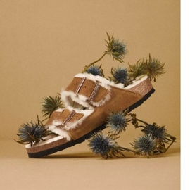 Chanclas Birkenstock Arizona Shearling Mink W 1001135 marrón 4