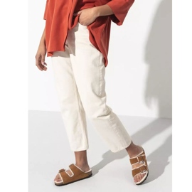 Chanclas Birkenstock Arizona Shearling Mink W 1001135 marrón 5