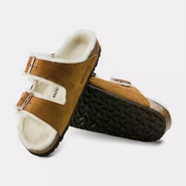 Chanclas Birkenstock Arizona Shearling Mink W 1001135 marrón 7