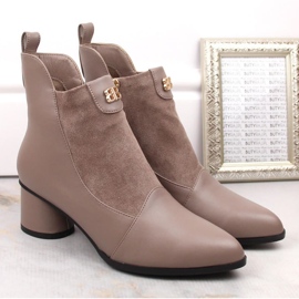D&amp;A S.Barski Premium Collection botines de tacón W OLI232B, beige 5