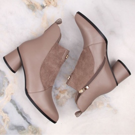 D&amp;A S.Barski Premium Collection botines de tacón W OLI232B, beige 6