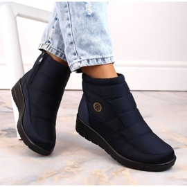 News Botas de nieve con cuña W EVE437B, azul marino 5