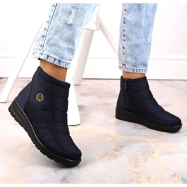 News Botas de nieve con cuña W EVE437B, azul marino 6