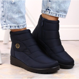News Botas de nieve con cuña W EVE437B, azul marino 7