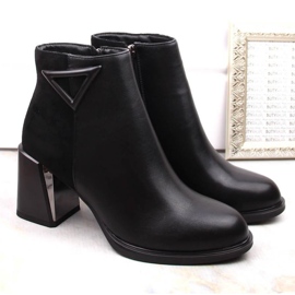 Botines aislantes con tacón alto decorativo D&amp;A S.Barski Premium Collection W OLI238 negro 4