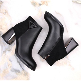 Botines aislantes con tacón alto decorativo D&amp;A S.Barski Premium Collection W OLI238 negro 5