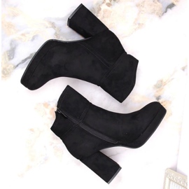 Botines de ante con tacón alto y plataforma, aislantes M.Daszyński W SAN24A, negro 6