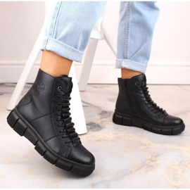 Botas de plataforma cómodas y aisladas Rieker W RKR493A, negro 3
