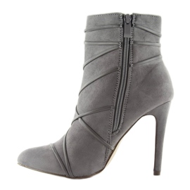 Botas grises de ante gris con tacón de aguja 4