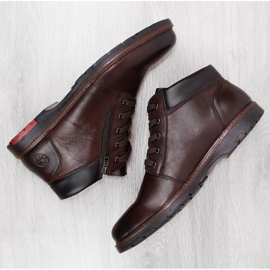 Botas cómodas de piel con aislamiento de lana Rieker M RKR625 marrón 4