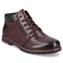 Botas cómodas de piel con aislamiento de lana Rieker M RKR625 marrón 5