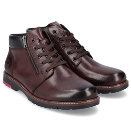 Botas cómodas de piel con aislamiento de lana Rieker M RKR625 marrón 9