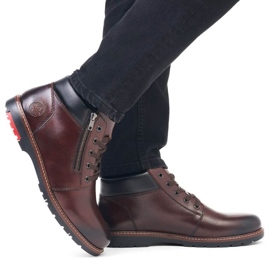 Botas cómodas de piel con aislamiento de lana Rieker M RKR625 marrón 12