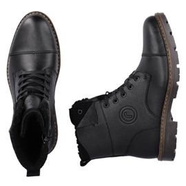 Botas de piel con aislamiento de lana Rieker M RKR296A negro 10