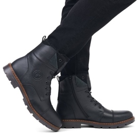 Botas de piel con aislamiento de lana Rieker M RKR296A negro 11