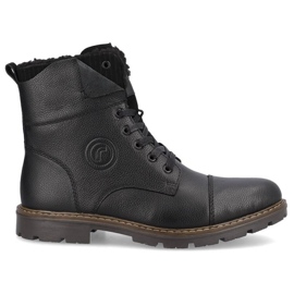 Botas de piel con aislamiento de lana Rieker M RKR296A negro 12