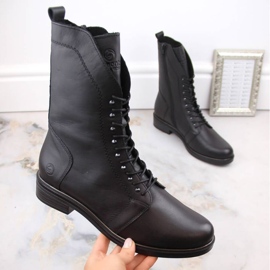 Rieker Botas de piel cómodas y aislantes Remonte W RKR630, negro 5