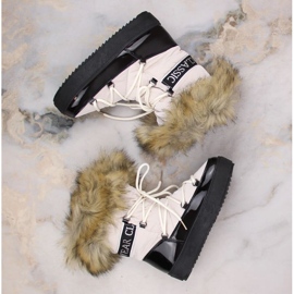 Vinceza W JAN262 botas de nieve con cordones beige y pelo 6