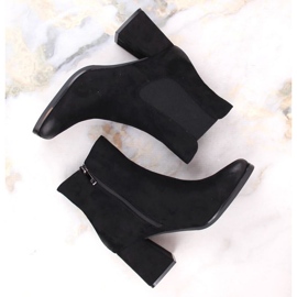 Botines de ante con tacón decorativo Potocki W WOL193A, negro 7