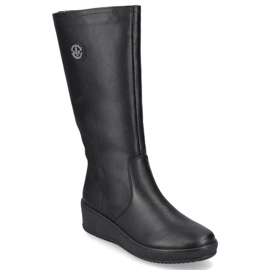 Botas impermeables de piel con aislamiento de lana de oveja Rieker W RKR237B negro 6