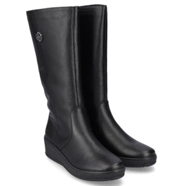 Botas impermeables de piel con aislamiento de lana de oveja Rieker W RKR237B negro 11
