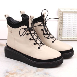 Filippo W PAW482 botas de plataforma de piel con aislamiento beige blanco 6