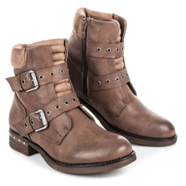 Kayla Botas de tacón plano marrón 3