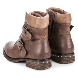 Kayla Botas de tacón plano marrón 2