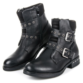Kayla Botas de tacón plano negro 3