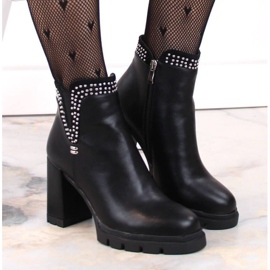 Botines aislantes de tacón alto con remaches, Filippo W PAW495, negro 5