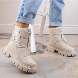 Filippo W PAW498B botas de nieve aislantes con cremallera, beige 4